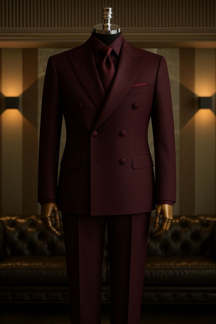 Luxe Burgundy Evening Suit 2