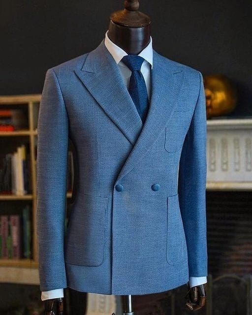 Sky Blue Textured Blazer